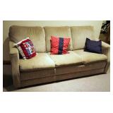 Upholstered 3 Cushion Sleeper Sofa, 35" x 77" x 36"