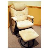 Metal Framed Reclining Glider With Matching Ottoman