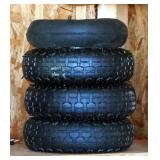 Pneumatic 10" Utility Tires With Hub, Qty 3 And Innertube