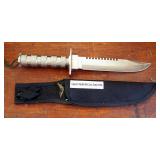 Survival Hunting Knife With 8" Blade And Sheath