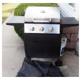 Propane 3 Burner Grill, 41" x 47" x 21", Includes Propane Tank And Grill Cover