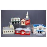 Plasticville Train Station, Hospital, School And Churches