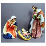 Ceramic Holy Family Figures, Includes Joseph (13" High), Mary (8.5" High), And Baby Jesus (3" High),