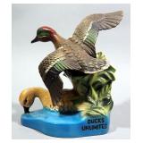 Jim Beam Ducks Unlimited Green-Winged Teal Duck Decanter, 10" High