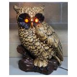 Illuminated Ceramic Owl, Approx 20" High, Powers On