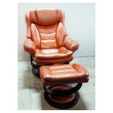 Lane Furniture Leather Swivel Rocker With Ottoman