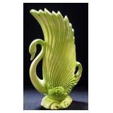 Ceramic Swan Vase, 10" High