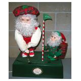 North Pole Country Club Animated Golfing Santa, Approx 24" High, Powers On