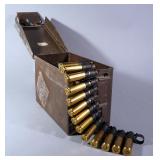 .50 Cal Blank Ammo In Ammunition Belt, Approx 100 Rds, In Ammo Can