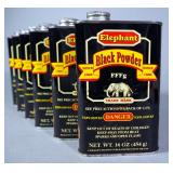 Elephant FFFg Black Powder, 16 oz Cans, Qty 6 Cans, Local Pickup Only