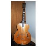 Vintage Silvertone 6 String Acoustic Guitar, With Inlay, And Silvertone Amplifier, Model 1340, Inclu