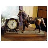 Brass And Bronze Hopalong Cassidy Mantle Clock, 11" Tall
