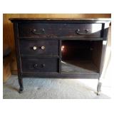 Antique Solid Wood 3 Drawer Buffett, 29" x 36" x 20"