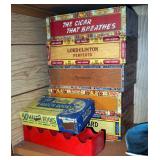 Cigar Boxes, Qty 5, Glass And Metal Ashtrays, Matchbooks, The Camel Cooler