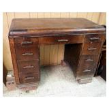 Vintage Solid Wood Drawer Waterfall Style Desk, 31" x 45.5" x 22"