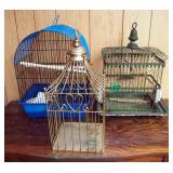 Vintage Metal Framed Decorative Birdcage, 16.5" x 11.5" x 9.5", Connection Cage, 15" x 12" x 9", And
