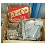 Aluminum And Stainless Steel Pots, Pans, Percolator Antique toaster And More