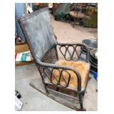 Antique Wicker Rocker, 36" x 22" x 30"