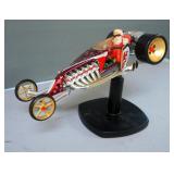 Hot Wheels 2000 Modified Die Cast Car With Santa, 1/18 Scale, Includes Pedestal Base