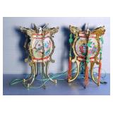 Vintage Paper Lanterns, Qty 2, And Electric Tabletop Lamps, Qty 2, Contents Of Shelf