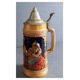 Gerz German Lidden Beer Stein, 12" Tall