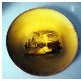 Roseville 72-6 Two Handled Vase, Czechoslovakian Bowl, And Floral And Bird Motif Plates, Qty 3