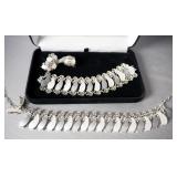 Costume Necklaces, Including White And Silver Toned Necklace And Clip Earring Set, Faux Pearls, Bead