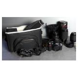 Nikon D40X 10.2MP Digital SLR Camera, With Nikon 18-55mm, 55-200mm, And Quantaray 80-200mm Lenses, B