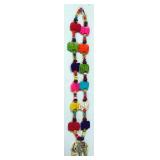 Necklace With Elephant Pendant, Multicolored Elephant Accents And Multicolored Beads, Approx 36" Lon