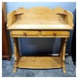 Desk Style Table With 2 Total Drawers And Lower Shelf, 41" High x 37" Wide x 21" Deep