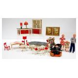 Lundby Dining Room Sets And Family, Includes Buffet, Chairs, Dining Table, Bassinette, China Cabinet