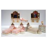 Lundby Bedroom Sets, 3 Total Sets, Includes Beds, Vanity, Dresser, And Stools