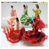 Doll Assortment, Each Doll In Flamenco Style Dresses, Qty 5