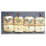 Decorative Carved Items, Qty 4, Believed To Be Bone