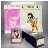 Elvis Collectibles, Includes Figurines, Collectors Card, Sheet Music And Love Me Tender Movie Slides