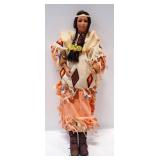 Mann Native American Woman Doll, Approx 19" High