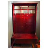 Solid Wood Hall Tree With Flip Top Storage And Cabriole Feet, 70.5in x 38.75in x 19in