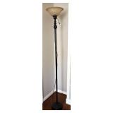 Torchiere Floor Lamp With Glass Shade 70in And Brass Toned Swivel Floor Lamp 5ft