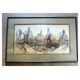 Framed Under Glass American Motorcycles Print 32in x 22.75in And Framed Matted Under Glass Chicago S