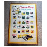 Framed Under Glass Curious George Learns The Alphabet Poster, 37.5in x 25in And White Dry Erase Boar