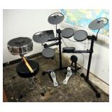 Yamaha Electric Drum Set, Includes Upholstered Foot Stool, 19.5" Tall