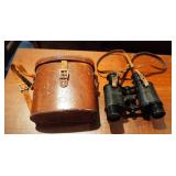Antique C.S. Foth And Co. Binoculars, Berlin 8X No. 34005, With Original Leather Case And Vintage Me