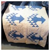 Antique Hand-Stitched Hand-Pieced Tree Of Life Quilt, 72" x 82"