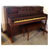 Vintage Starr Piano, Serial Number 255723, With Bench, 39" x 56" x 25"