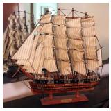 USS Valiant Hand-Crafted Model Wood Ship, 17" x 18" x 3"