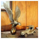 Brass Eagles, Qty 2, 11" Tall And Car