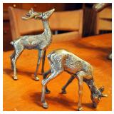 Brass Deer Figures, Qty 4, Tallest Deer Is 20"