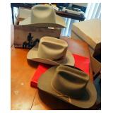 Stetson 5X, Resistoll 3X And Kenny Rogers 5X Beaver Western Hats Size 7.5, Total Qty 3