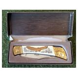 Gold Toned Eagle Pocket Knife, And Eagle Head Pocket Knife