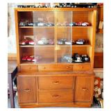Vintage Solid Wood China Hutch With Sliding Glass Doors, 63.5" x 48" x 17"